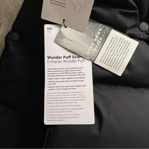 Lululemon Wunder Puff Scarf - Black - 600-fill-power goose down MSRP $98 - Picture 7 of 9